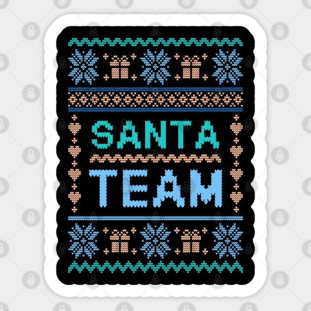 Team Santa Family Pajamas Ugly Christmas Sweater Sticker by Hobbybox